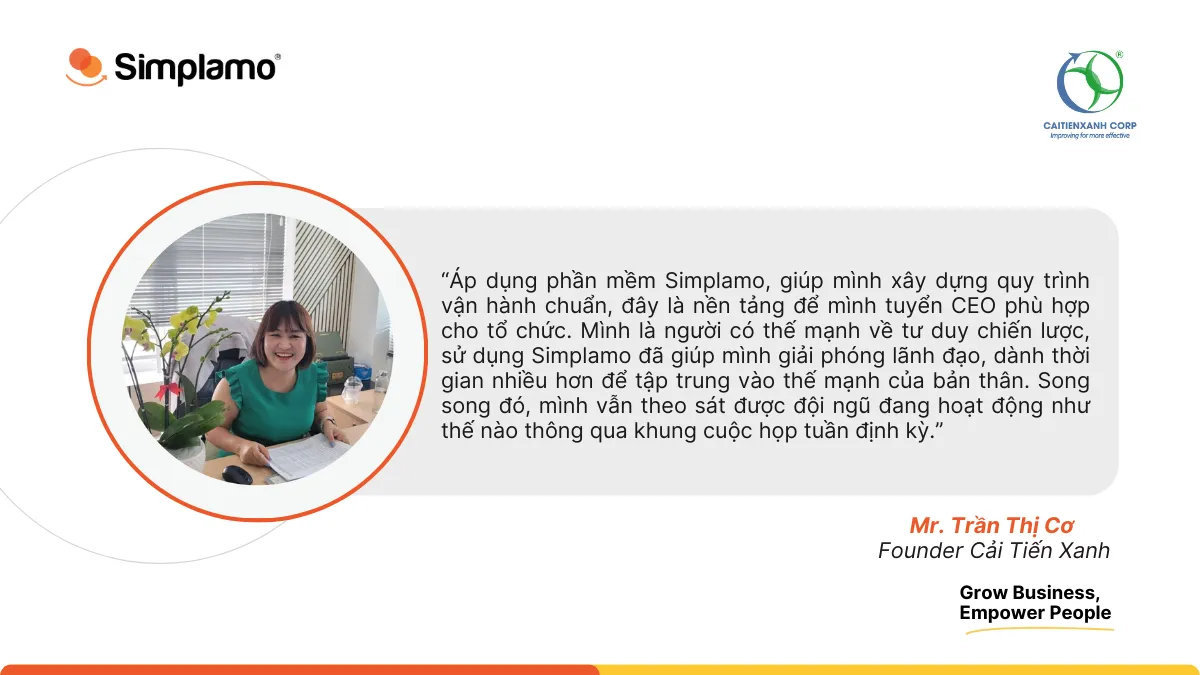 Cải Tiến Xanh áp dụng Simplamo