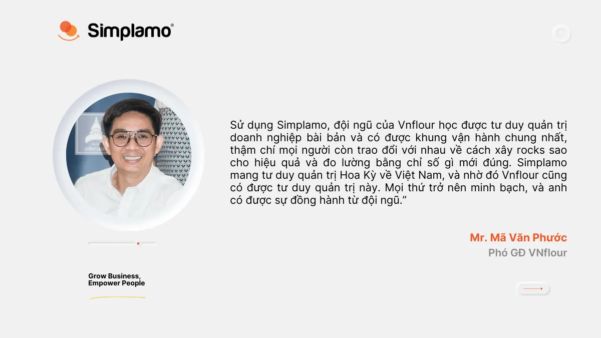Vnflour triển khai Simplamo